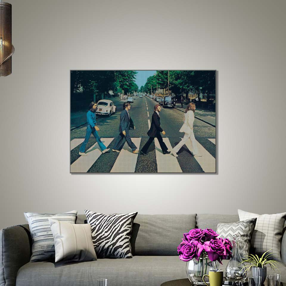The Beatles Abbey Road dot-art - giant poster, home decor